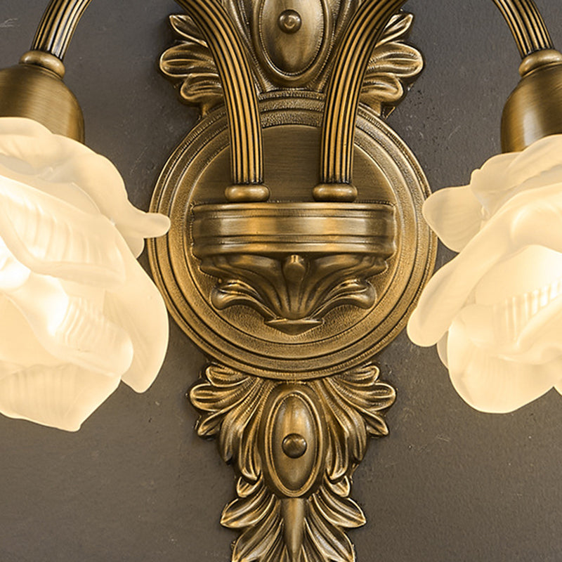 Copper Glass Flower 1/2 Wall Lamp