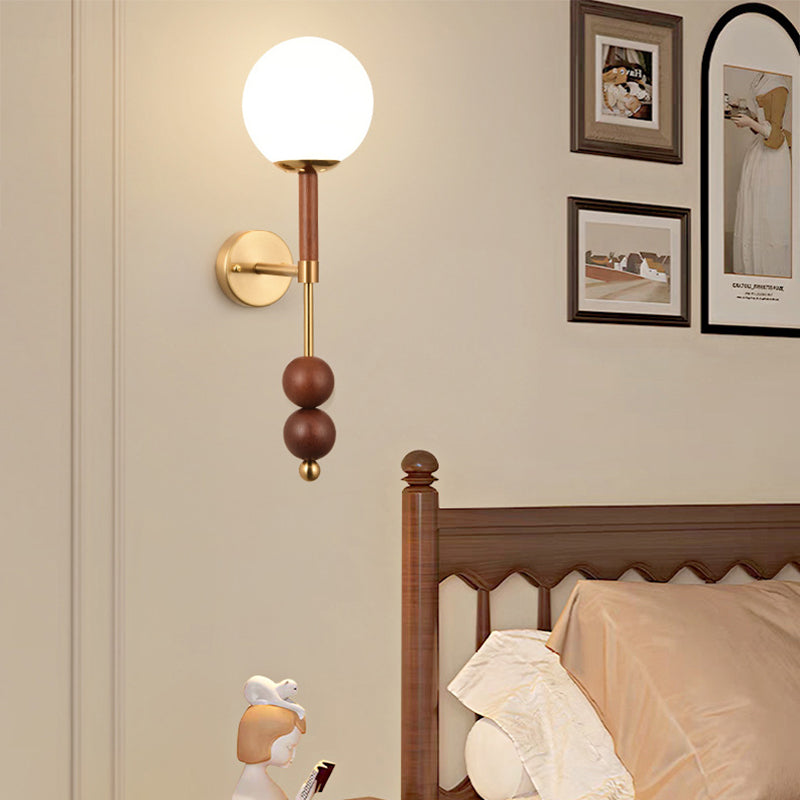 Iron Glass Linear Bedroom Wall Lamp
