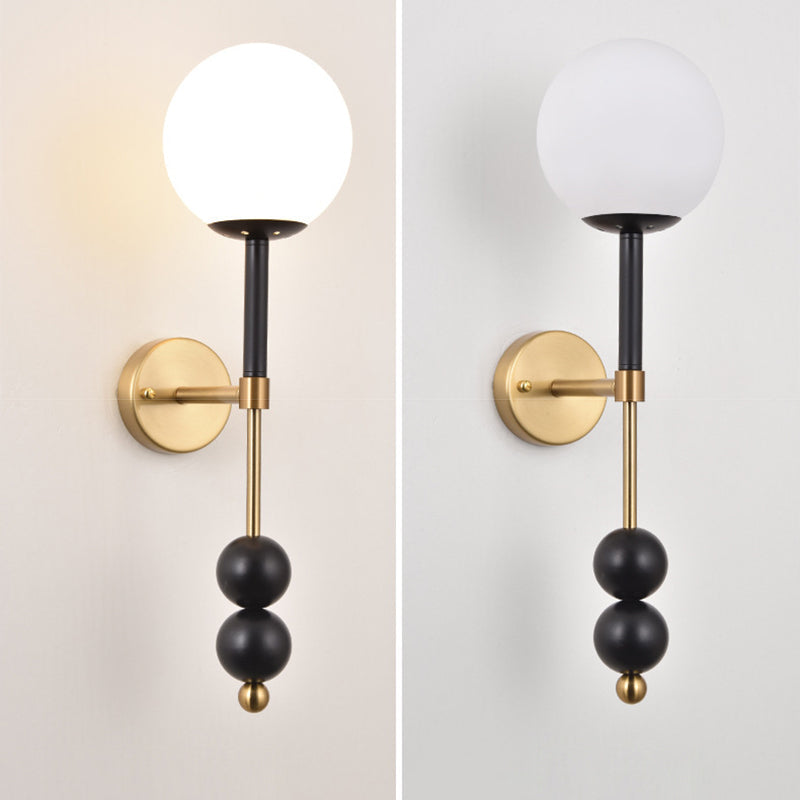Iron Glass Linear Bedroom Wall Lamp