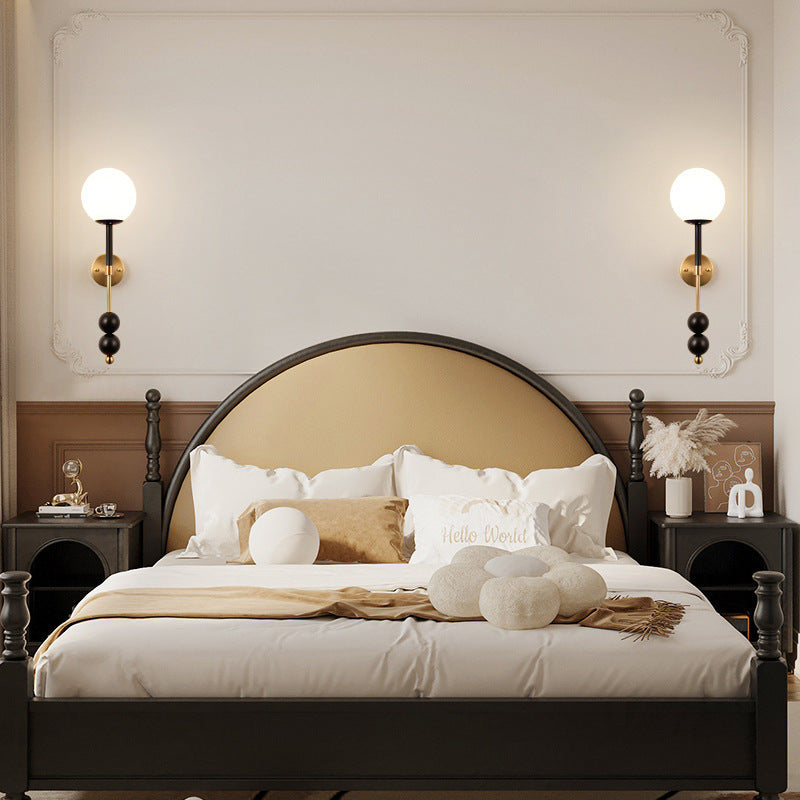 Iron Glass Linear Bedroom Wall Lamp