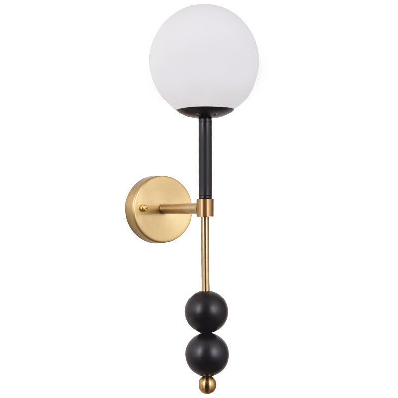 Iron Glass Linear Bedroom Wall Lamp