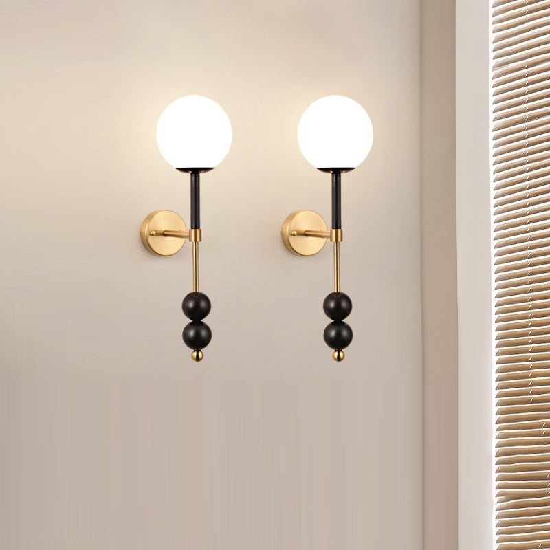 Iron Glass Linear Bedroom Wall Lamp