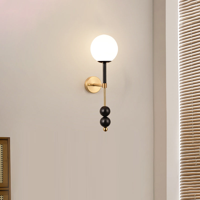 Iron Glass Linear Bedroom Wall Lamp