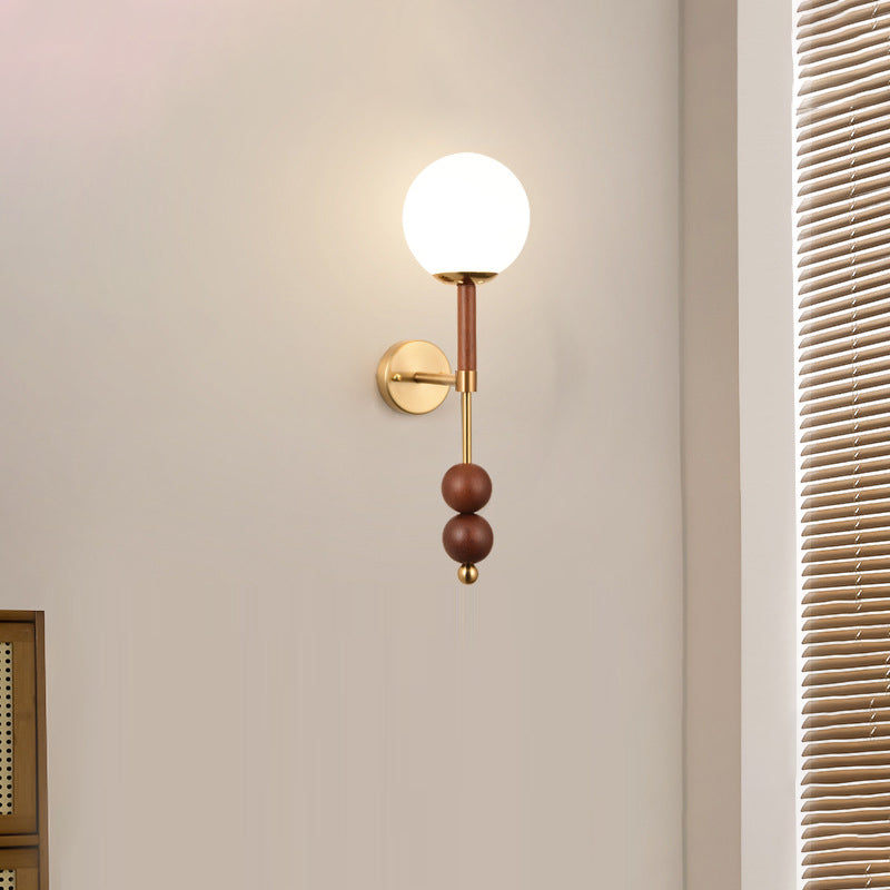 Iron Glass Linear Bedroom Wall Lamp