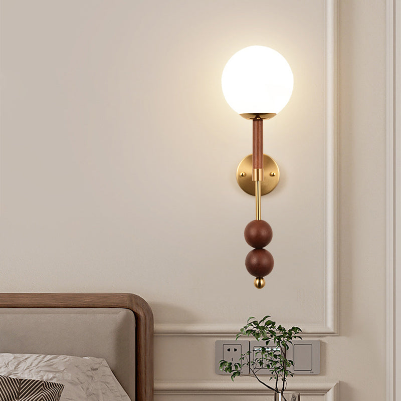 Iron Glass Linear Bedroom Wall Lamp