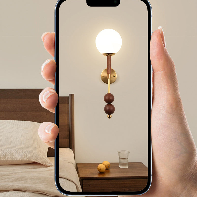 Iron Glass Linear Bedroom Wall Lamp