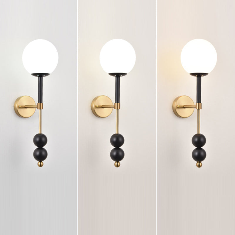 Iron Glass Linear Bedroom Wall Lamp