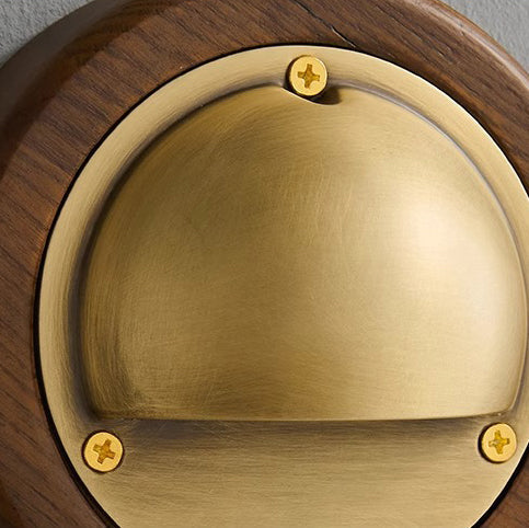 Copper Ash Wood Round Wall Lamp