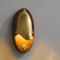 Copper Ash Wood Round Wall Lamp