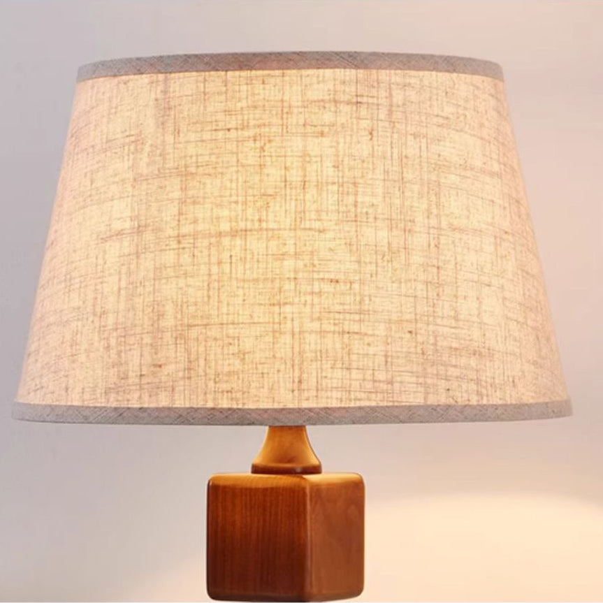 Wood Fabric Linear Living Floor Lamp