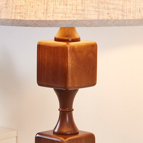Wood Fabric Linear Living Floor Lamp