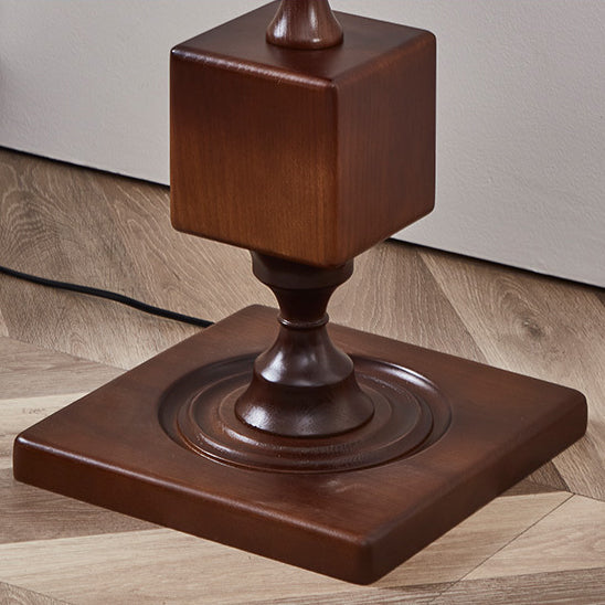 Wood Fabric Linear Living Floor Lamp