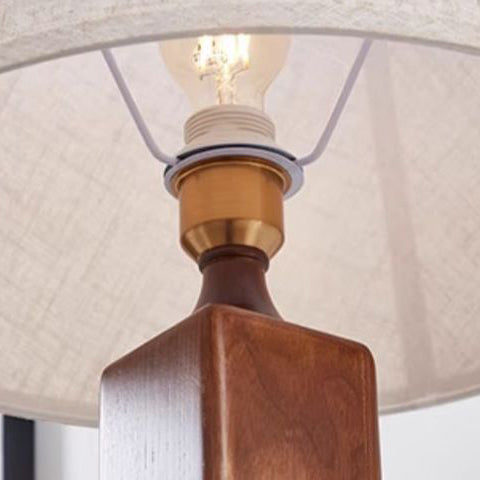 Wood Fabric Linear Living Floor Lamp