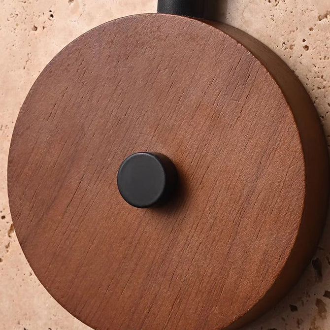 Walnut Travertine Iron Round Wall Lamp