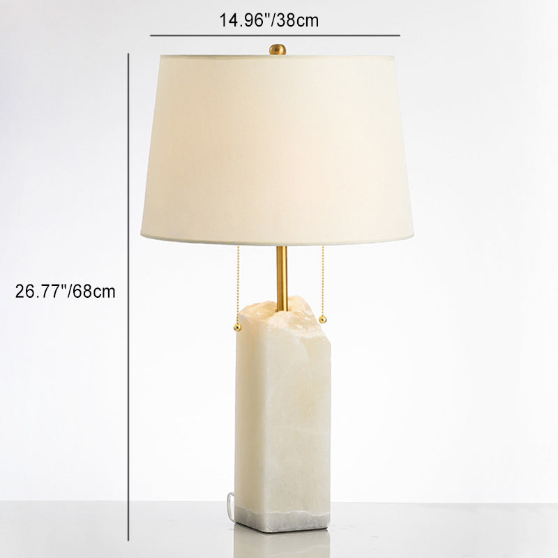 Round Square Lavender Fabric Table Lamp
