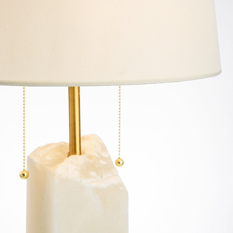 Round Square Lavender Fabric Table Lamp