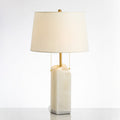 Round Square Lavender Fabric Table Lamp