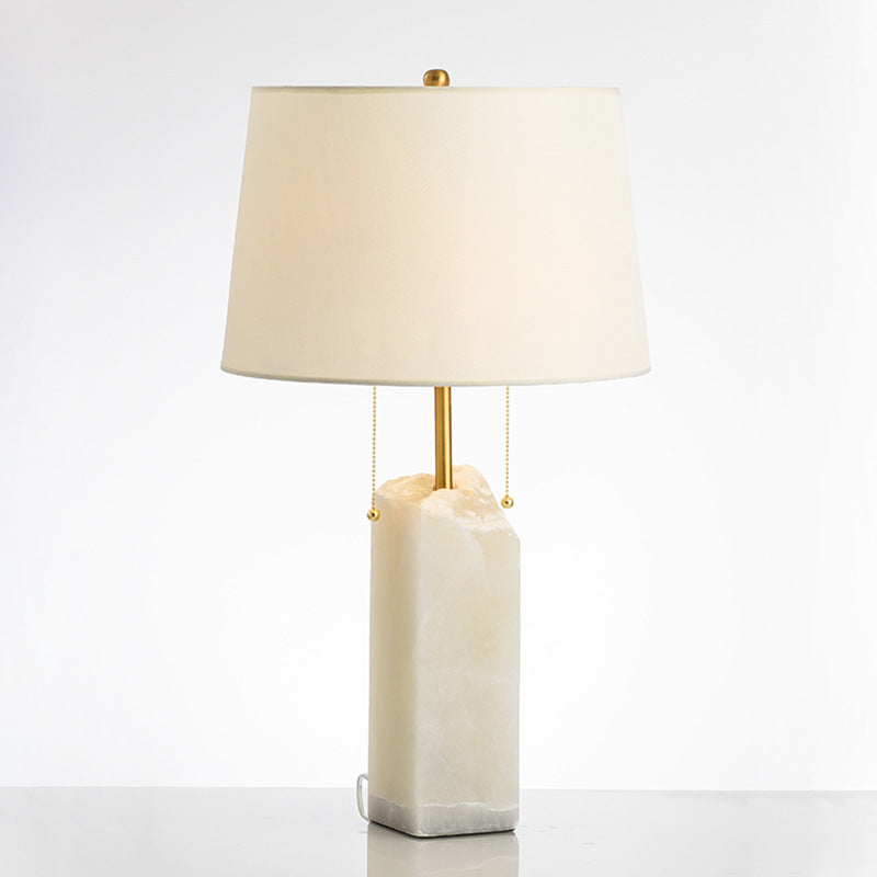 Round Square Lavender Fabric Table Lamp