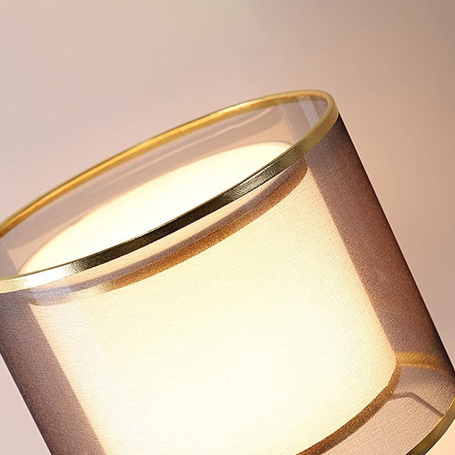 Round Column Fabric Iron Table Lamp