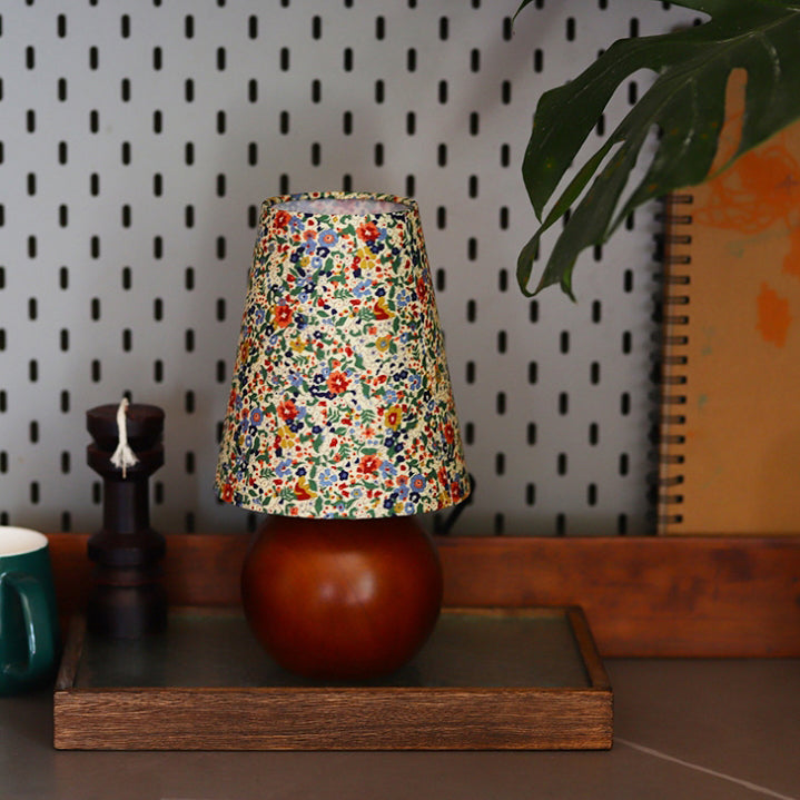 Crushed Flower Round Column Table Lamp