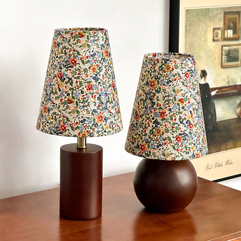 Crushed Flower Round Column Table Lamp
