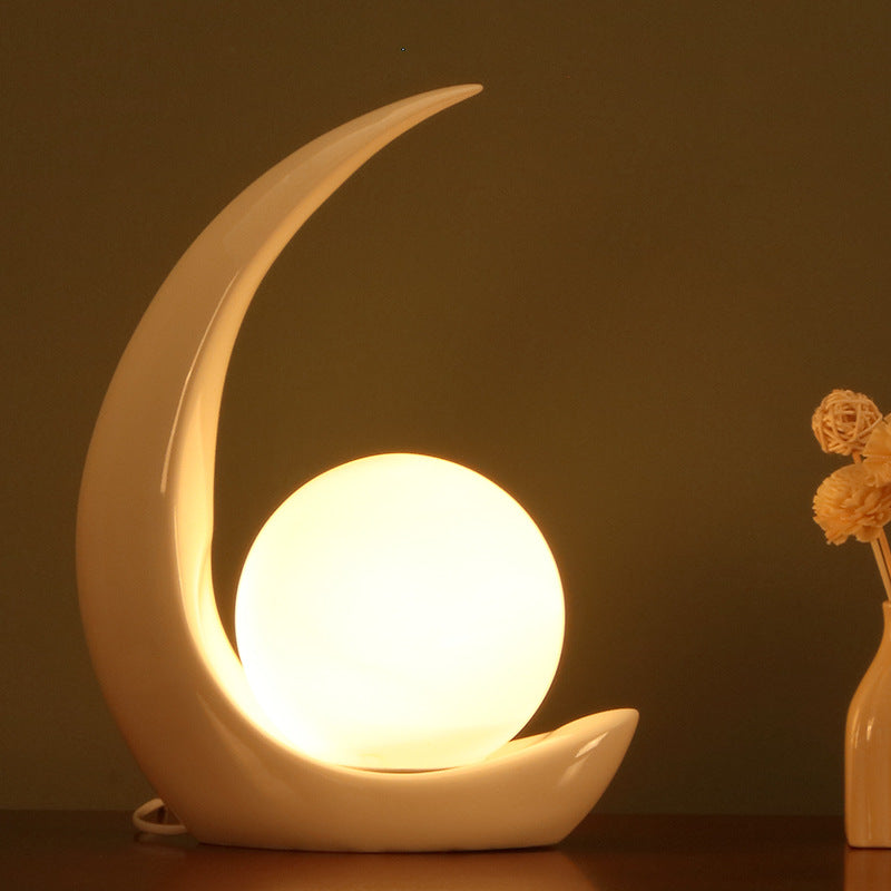 Moon Orb Resin Glass Table Lamp