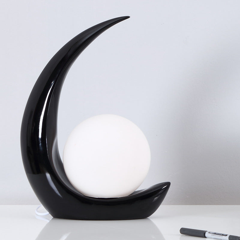 Moon Orb Resin Glass Table Lamp
