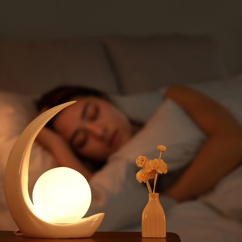 Moon Orb Resin Glass Table Lamp