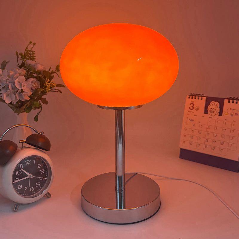 Flat Orb Glass Iron Table Lamp