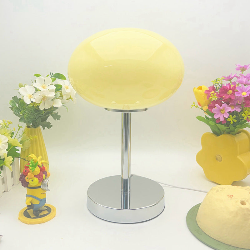 Flat Orb Glass Iron Table Lamp