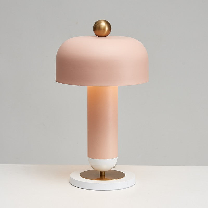 Round Cylinder Iron Bedroom Table Lamp
