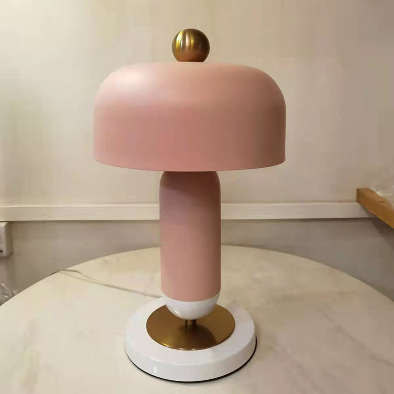 Round Cylinder Iron Bedroom Table Lamp