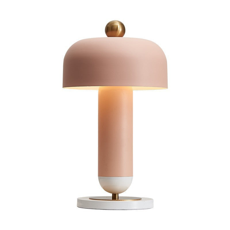 Round Cylinder Iron Bedroom Table Lamp