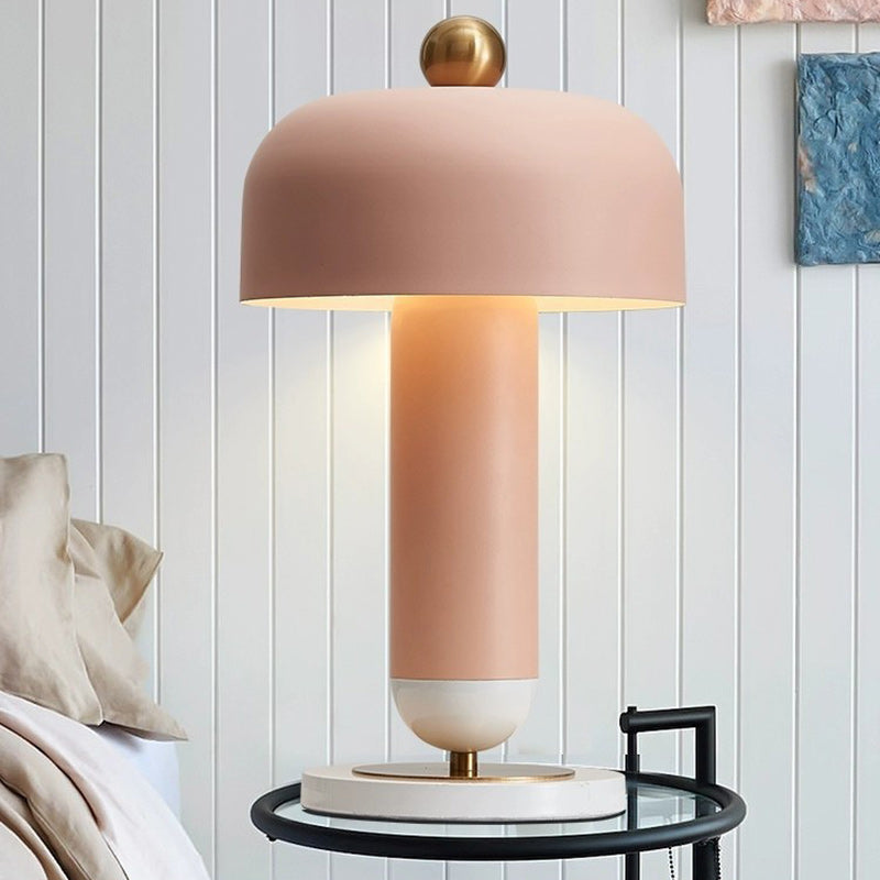 Round Cylinder Iron Bedroom Table Lamp