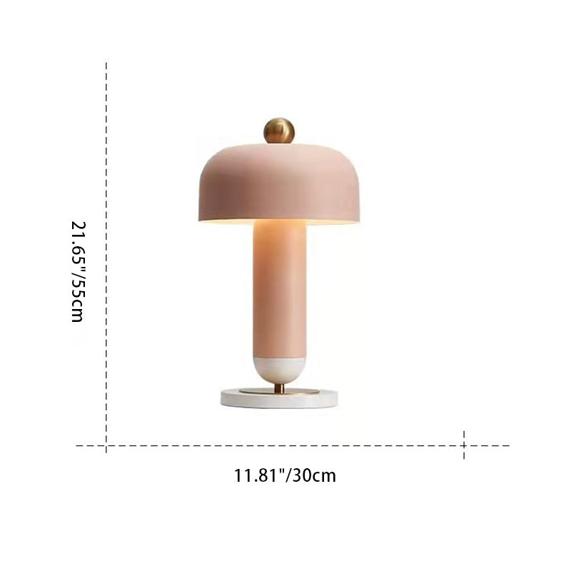 Round Cylinder Iron Bedroom Table Lamp