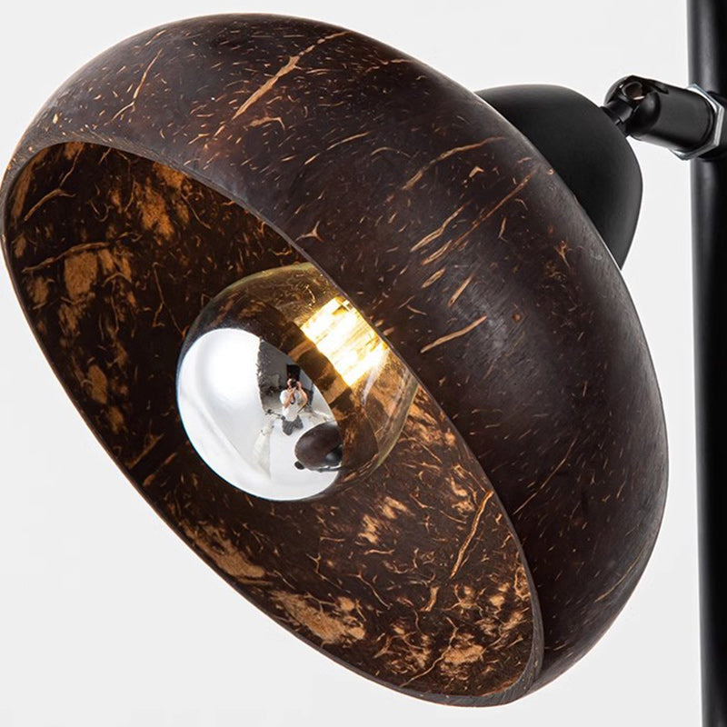 Rotatable Coconut Shell Round 3-Light Floor Lamp