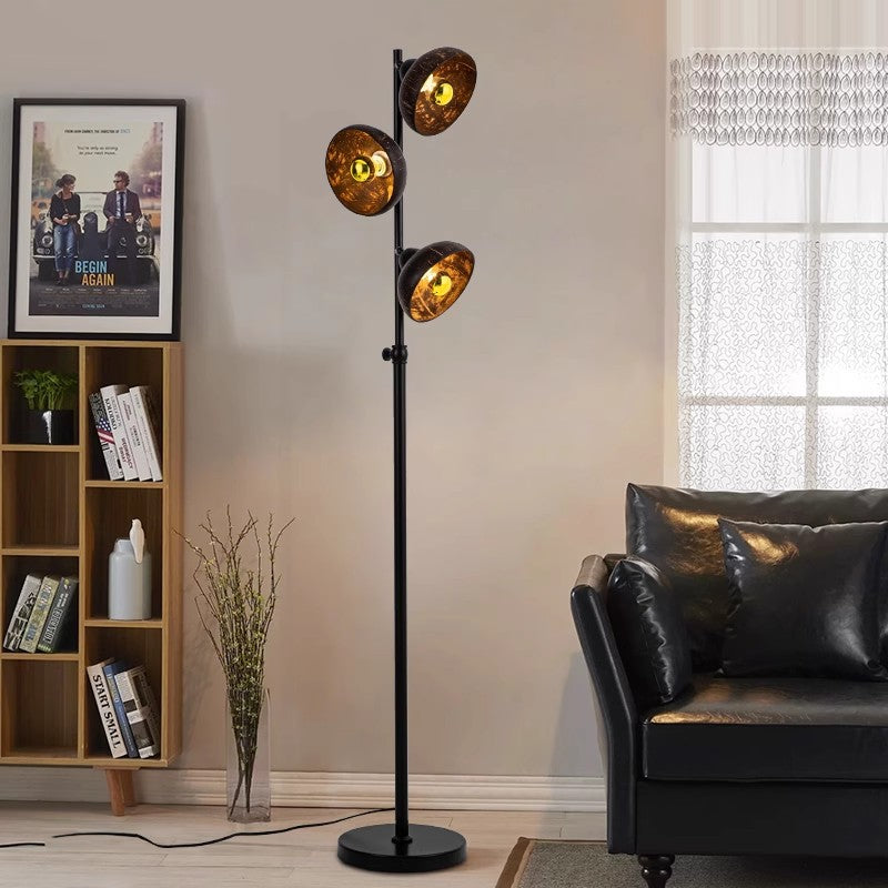Rotatable Coconut Shell Round 3-Light Floor Lamp