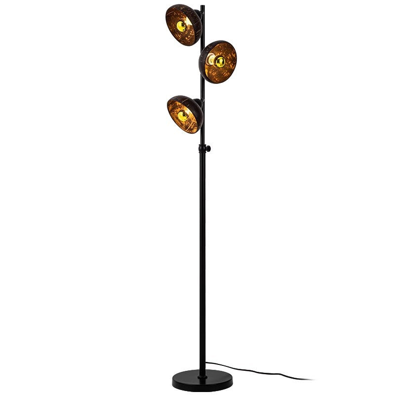 Rotatable Coconut Shell Round 3-Light Floor Lamp