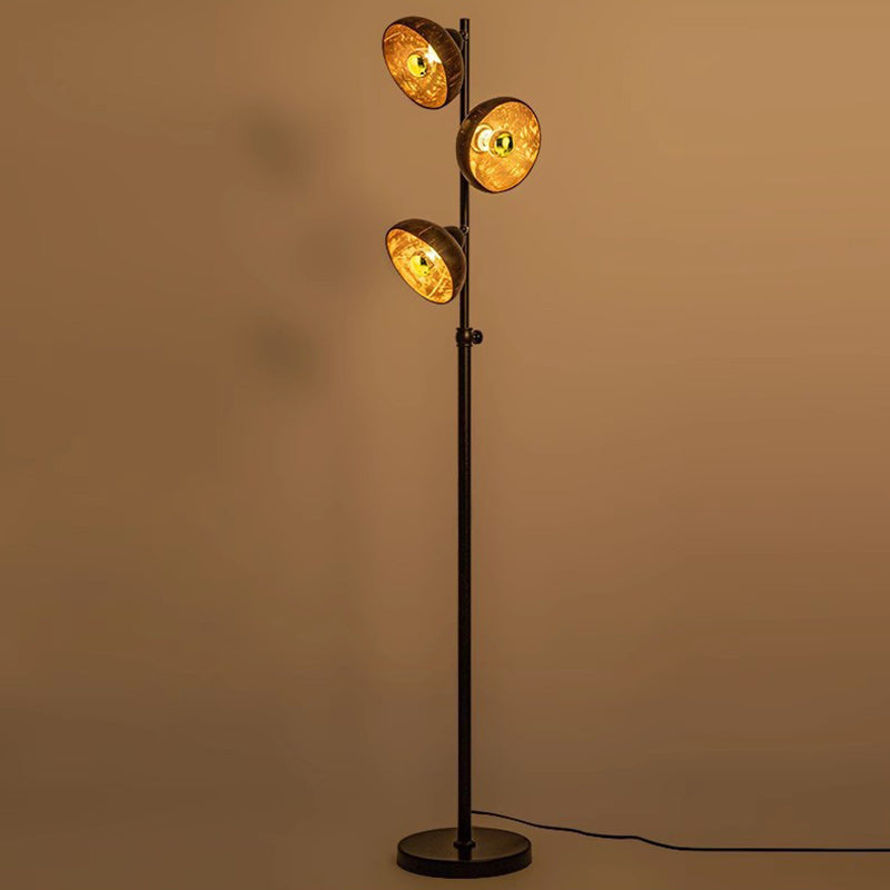 Rotatable Coconut Shell Round 3-Light Floor Lamp