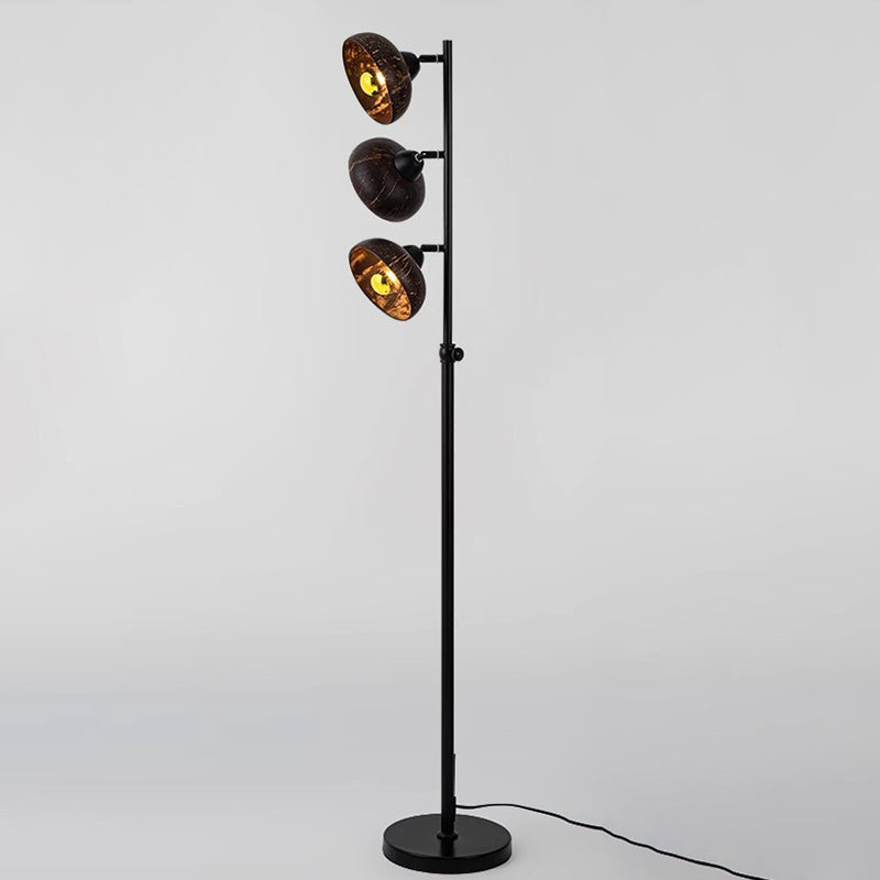 Rotatable Coconut Shell Round 3-Light Floor Lamp