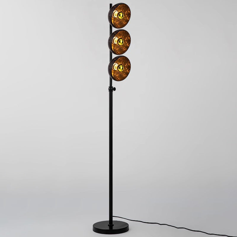 Rotatable Coconut Shell Round 3-Light Floor Lamp