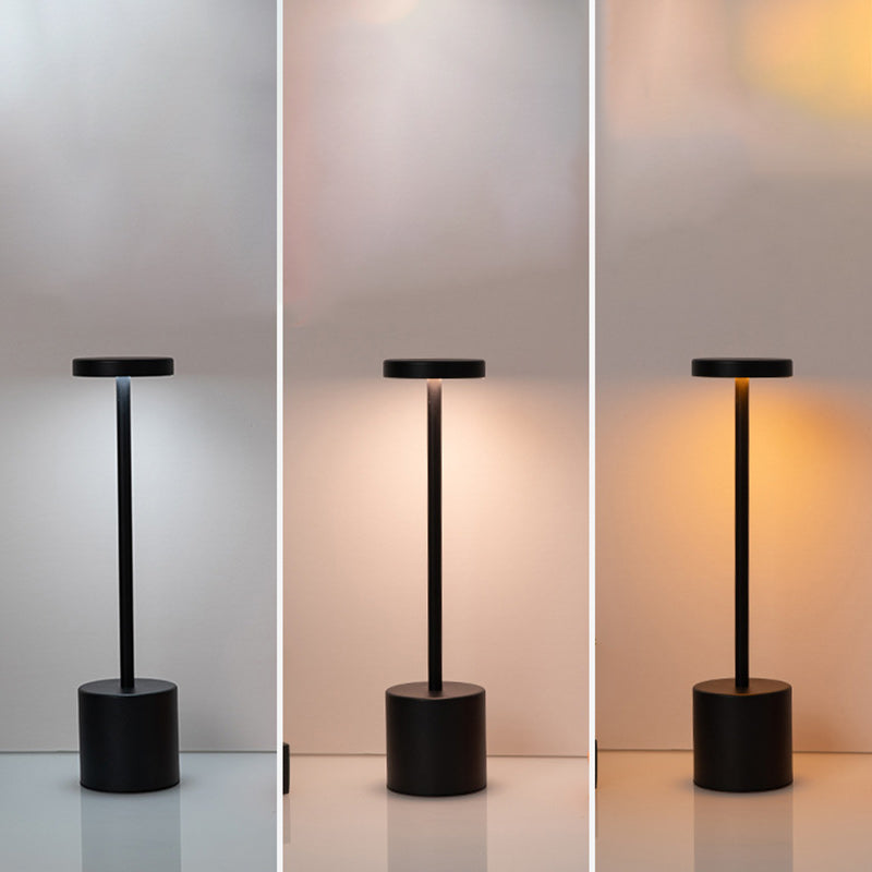 Round Cylinder Metal Living Table Lamp