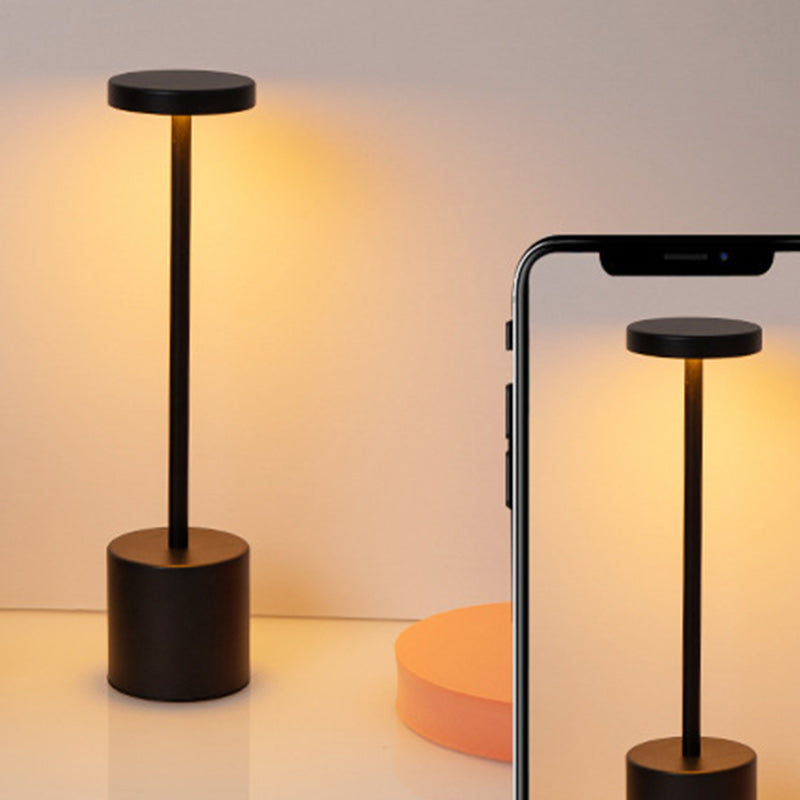 Round Cylinder Metal Living Table Lamp