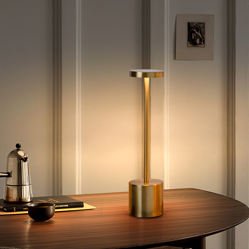 Round Cylinder Metal Living Table Lamp