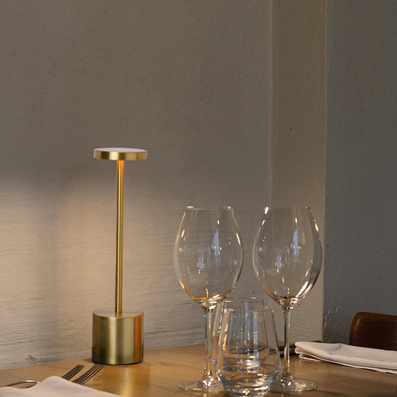 Round Cylinder Metal Living Table Lamp