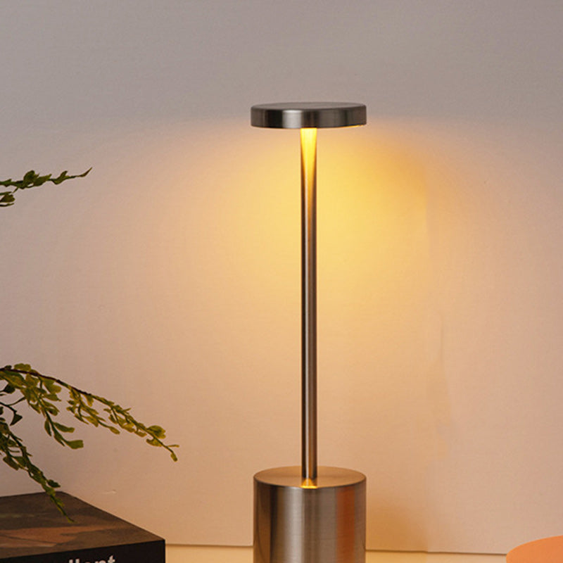 Round Cylinder Metal Living Table Lamp