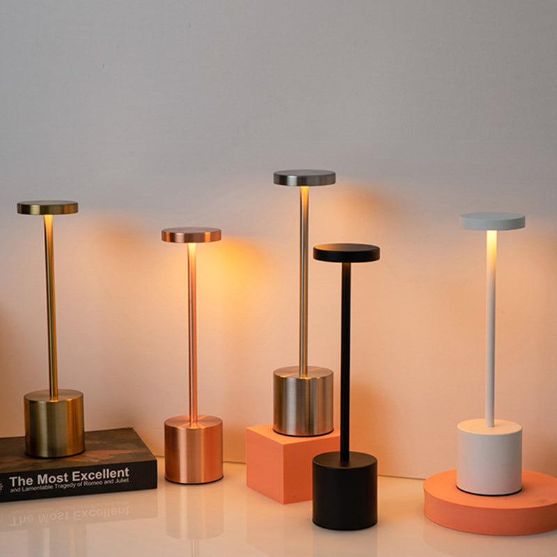 Round Cylinder Metal Living Table Lamp