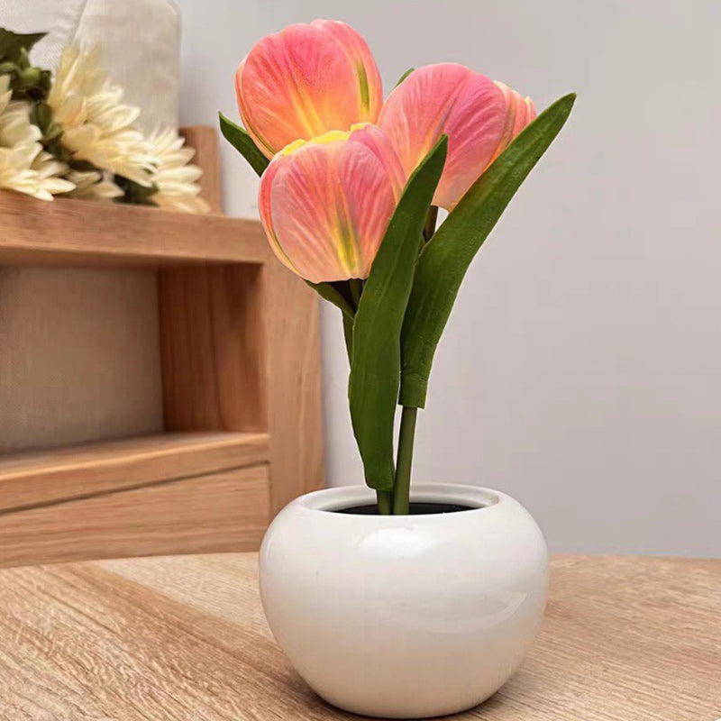 Tulip Bouquet PU Ceramic Table Lamp
