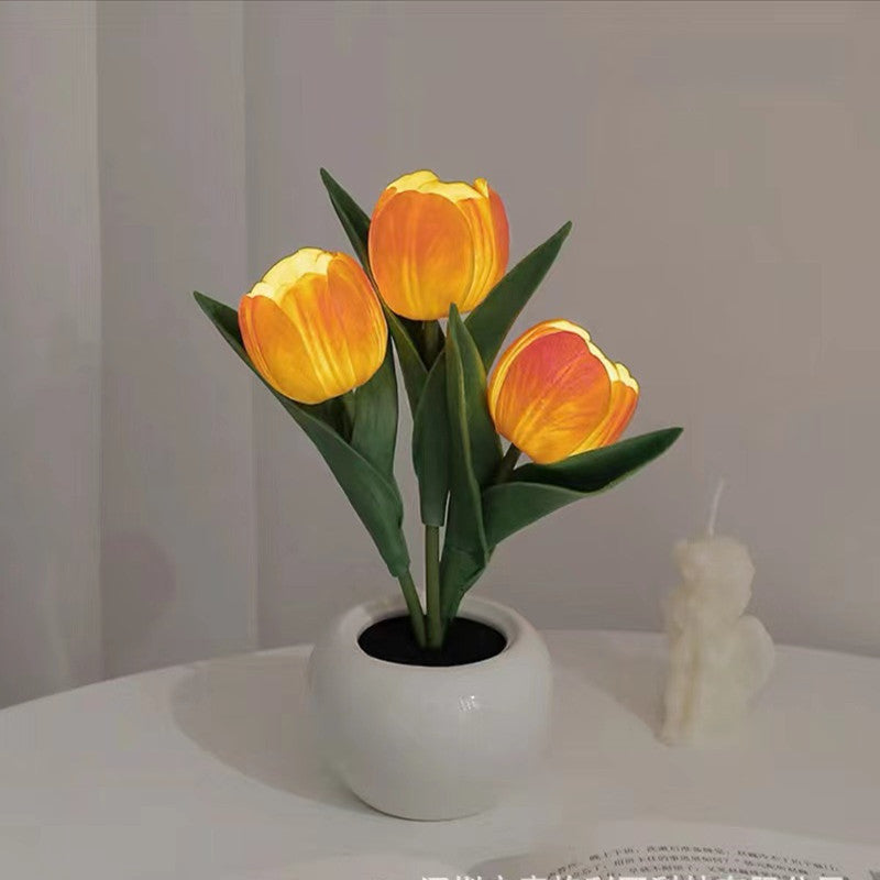 Tulip Bouquet PU Ceramic Table Lamp