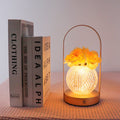 Carnation Round Plastic Bedroom Table Lamp
